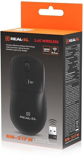 Фото: Миша Real-EL RM-317W Wireless Black (EL123200052) № 19 | KTC