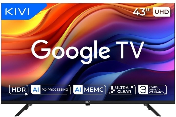 Телевізор LED Kivi 43U800KB (Google TV, Wi-Fi, 3840x2160)