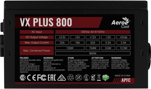 Блок живлення AeroCool 800W VX Plus Stealth 800 (ACPN-VS80AEY.12)