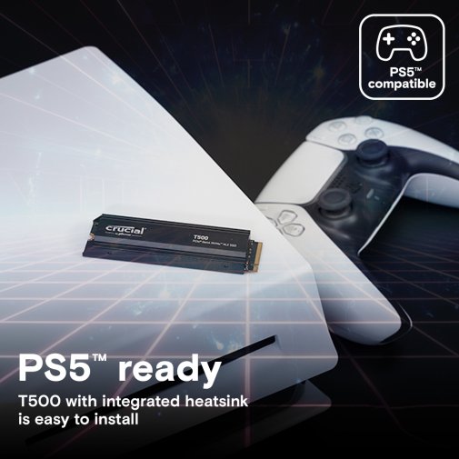 SSD-накопичувач Crucial T500 with Heatsink 2280 PCIe Gen 4 x4 2TB (CT2000T500SSD5)