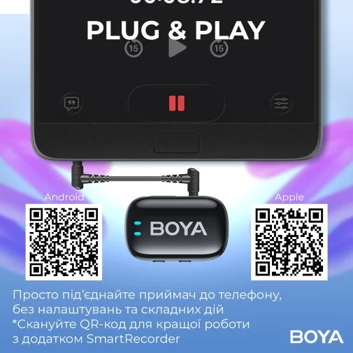 Фото: Радіосистема BOYA mini-18 TRS for camera Black № 23 | KTC