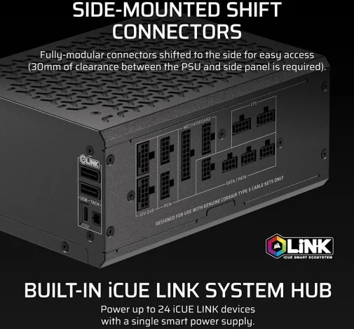 Фото: Блок живлення Corsair 1500W HX1500i SHIFT Fully Modular Platinum (CP-9020269-EU) № 19 | KTC