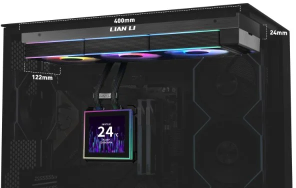 Фото: Система рідинного охолодження Lian-Li HydroShift II LCD-S 360 CL Black (G89.GHS2LCDS36CB.00) № 7 | KTC