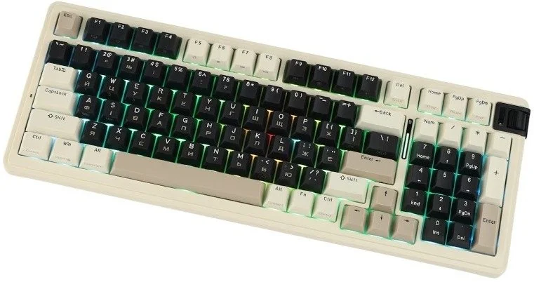 Фото: Клавіатура KZZI K98 Rainbow Switch ENG/UKR WL/BT/USB Meteorite Grey (6935280825019) № 10 | KTC