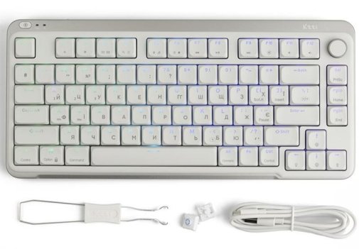 Клавіатура компактна KZZI I75 Red Switch WL/BT/USB Grey (6977534870635)