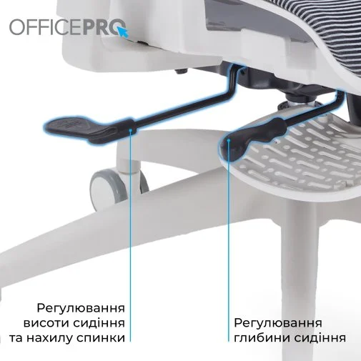 Фото: Крісло OfficePro Skyline Footrest OC750 White/Dark Gray (OC750-W-DG-DG) № 35 | KTC