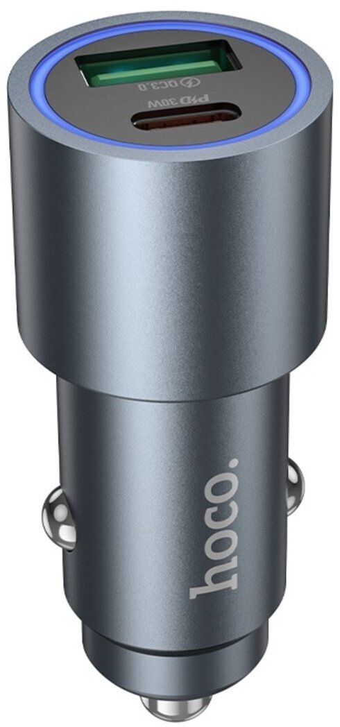 Автомобільний зарядний пристрій Hoco Z60 Bloom 48W Metal Gray (6942007642095)