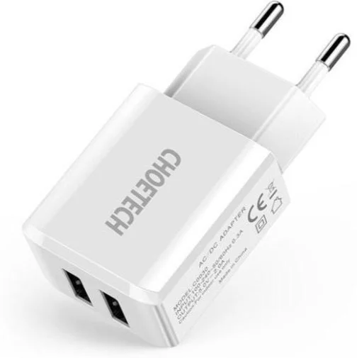 Фото: Зарядний пристрій Choetech C0030 2A White № 6 | KTC