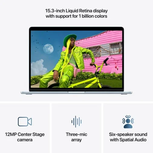 Фото: Ноутбук Apple MacBook Air 15.3 2026 M5 10GPU Sky Blue (MDVQ4) № 14 | KTC