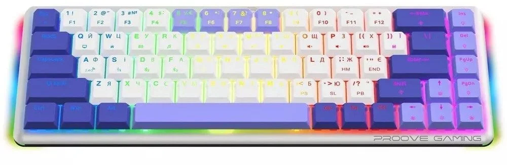 Фото: Клавіатура Proove Gaming AFK Outemu Red ENG/UA WL/BT/USB White (WKAFK1022002) № 10 | KTC