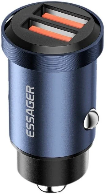 Фото: Автомобільний зарядний пристрій Essager Gyroscope Mini Charge 30W Blue (ECC2A-TL03) № 4 | KTC