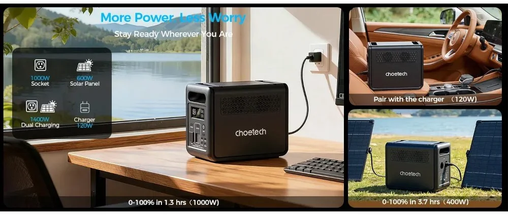 Фото: Зарядна станція Choetech BS068 1200W 1024Wh + Wi-Fi + BT № 20 | KTC