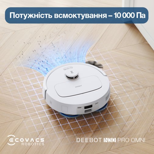 Робот-пилосос ECOVACS DEEBOT N30 PRO OMNI (YDLX11-1 WHITE)