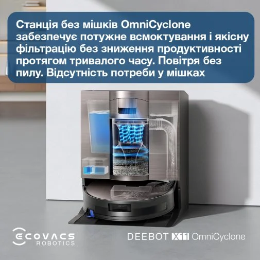 Фото: Робот-пилосос ECOVACS DEEBOT X11 OMNICYCLONE (DEX99-1 BROWN) № 44 | KTC