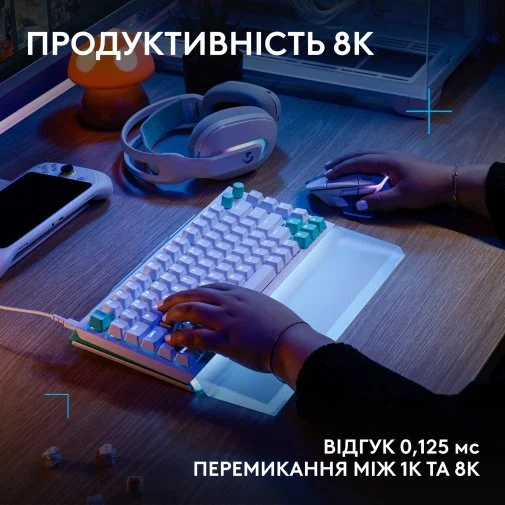 Фото: Клавіатура Logitech G512 X 75 Tactile ENG/UKR USB White (920-013955) № 17 | KTC