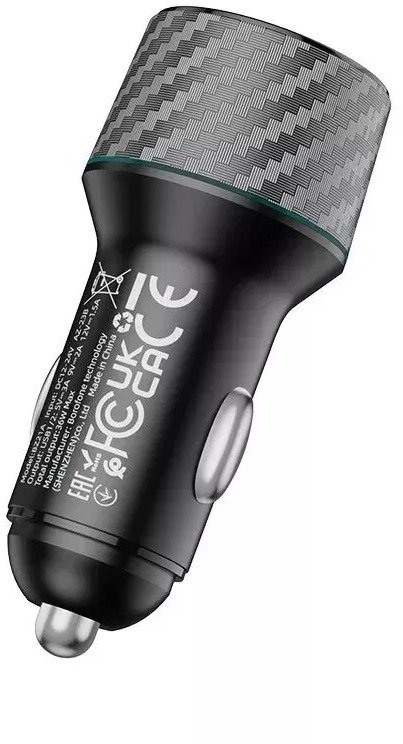Автомобільний зарядний пристрій BOROFONE BZ21A Brilliant 36W Black (6941991101205)