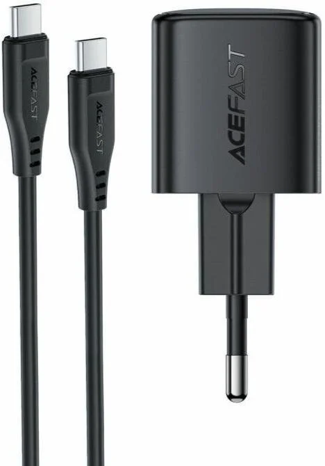 Фото: Зарядний пристрій Acefast A117 PD GAN 20W Black with Type-C/Type-C (6974316286509) № 10 | KTC