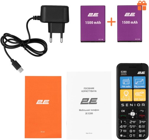 Мобільний телефон 2E E280 2025 Black (794300868957)