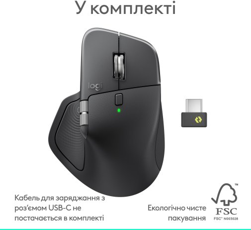 Миша Logitech MX Master 4 Performance Wireless/Bluetooth Graphite (910-007562)