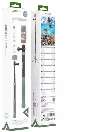 Селфі монопод Acefast E38 1.2m Carbon Fiber Telescopic Selfie Stick Gray/Black (6974316286028)