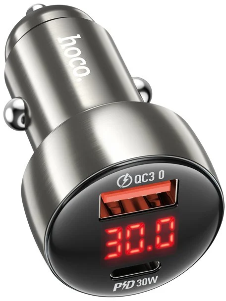 Фото: Автомобільний зарядний пристрій Hoco Z50 Leader QC3.0 PD 48W Metal Gray (6931474798756) № 5 | KTC