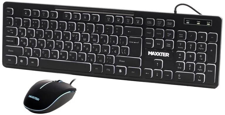 Фото: Комплект клавіатура+миша Maxxter KMS-CM-04UL-UA USB Black № 8 | KTC