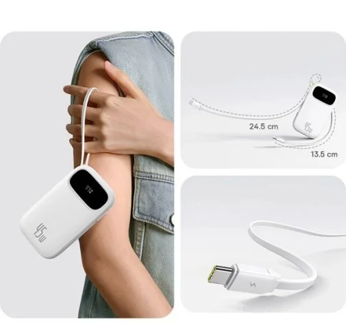 Фото: Батарея універсальна Baseus EnerFill FC31 Qpow 3 10000mAh 45W White (E0028C01) № 12 | KTC