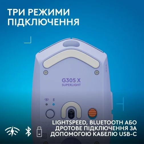 Фото: Миша Logitech G305 X SUPERLIGHT Wireless/BT Lilac (910-007755) № 18 | KTC