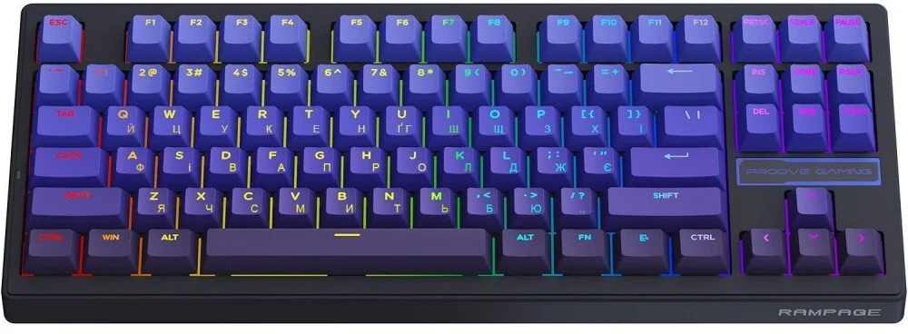 Фото: Клавіатура Proove Gaming Rampage WL/BT/USB Gradient Purple/Black (WKRM00022418) № 12 | KTC