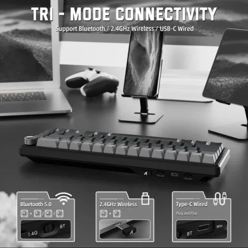 Фото: Клавіатура Attack Shark X66 ENG/UKR WL/BT/USB Moonlit Night (X66MN_AS) № 15 | KTC
