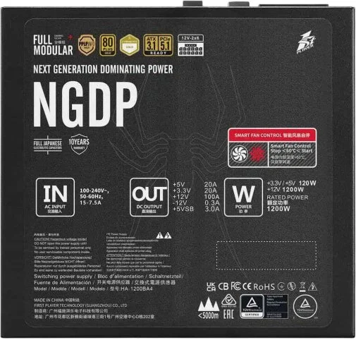 Фото: Блок живлення 1stPlayer 1200W HA-1200BA4 (NGDP-GLD-1200-BK-EU) № 16 | KTC