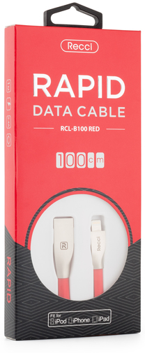 Кабель USB Recci RCL-B100 Rapid AM / Lightning 1м червоний