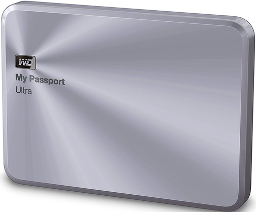 Зовнішній жорсткий диск Western Digital My Passport Ultra Metal Edition 4 ТБ сріблястий
