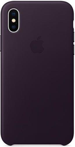 Чохол Apple for iPhone X - Leather Case Dark Aubergine (MQTG2ZM/A)