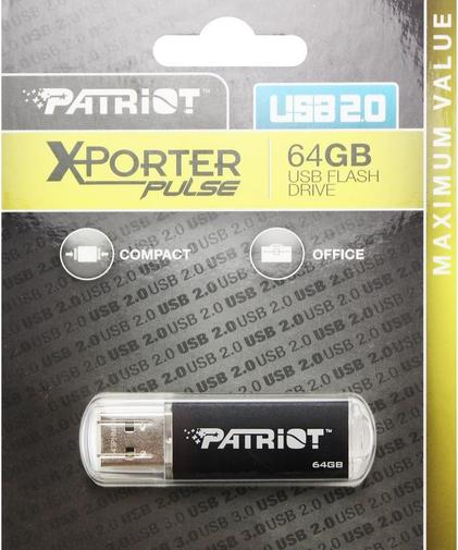 Флешка USB Patriot Xporter Pulse 64GB PSF64GXPPBUSB Black