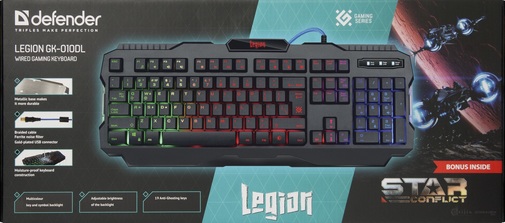 Клавіатура Defender Legion GK-010DL RGB Black (45010)