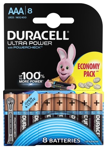 Батарейка Duracell LR03 AAA MX2400 Ultra Power (BL/8)