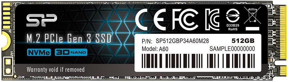 Твердотільний накопичувач Silicon Power P34A60 2280 PCIe 3.0 x4 NVMe 512GB SP512GBP34A60M28