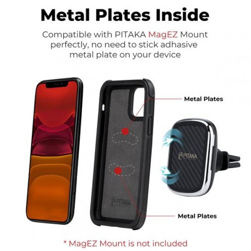 Чохол-накладка Pitaka для Apple iPhone 11 - MagEZ Case Pro Black/Grey