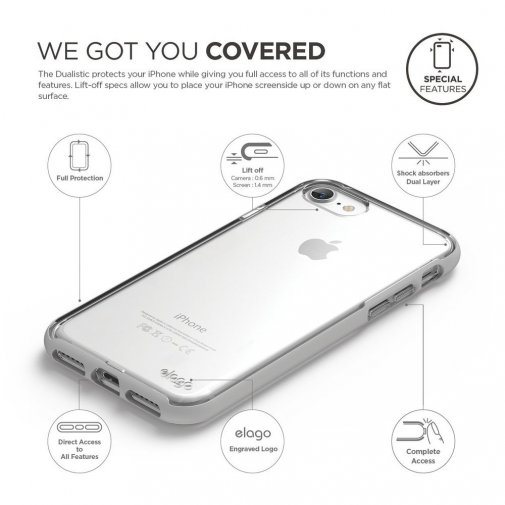 Чохол Elago for Apple iPhone 8/7/SE - Dualistic Case White (ES7DL-WH-RT)
