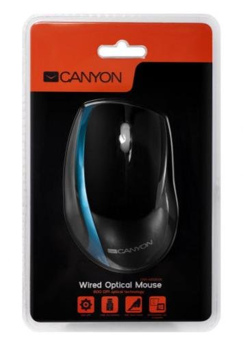 Мишка, Canyon CNR-MSO01NBL USB, Black/Blue