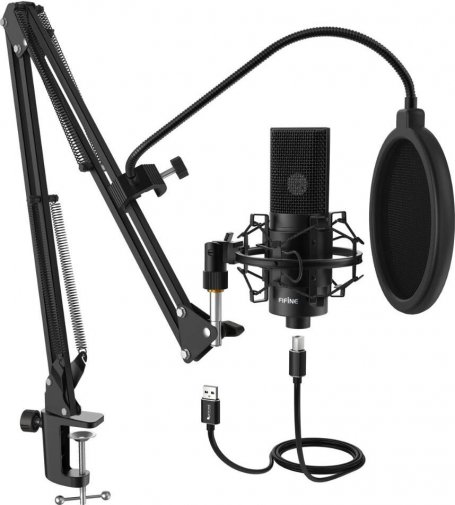 Мікрофон Fifine K780 USB Black з кріпленням для столу