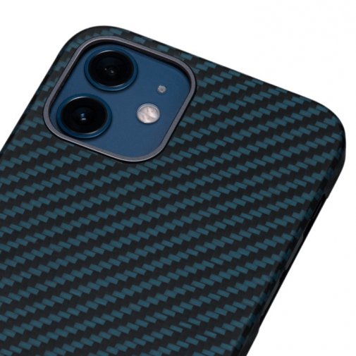 Чохол Pitaka for iPhone 12 - MagEZ Case Black/Blue Twill (KI1208M)