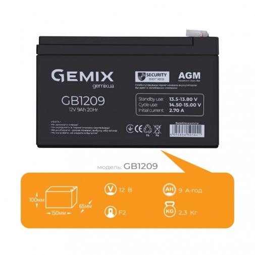 Батарея для ПБЖ Gemix GB1209 Black