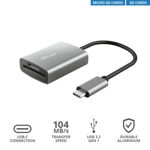 Кардрідер Trust Dalyx Fast USB-C Card Reader (24136_TRUST)