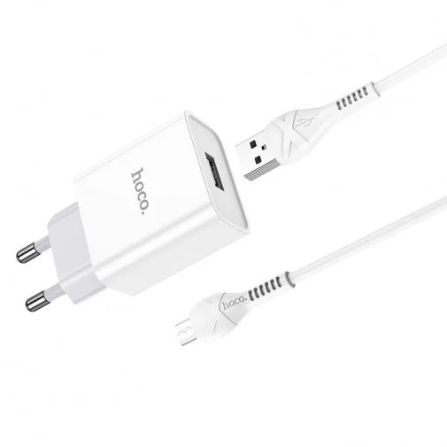 Фото: Зарядний пристрій Hoco C81A Asombroso White with AM/MicroUSB (C81A +Micro) № 14 | KTC