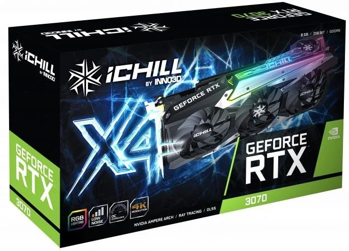 Фото: Відеокарта Inno3D RTX 3070 iChill X4 LHR (C30704-08D6X-1710VA35H) № 7 | KTC