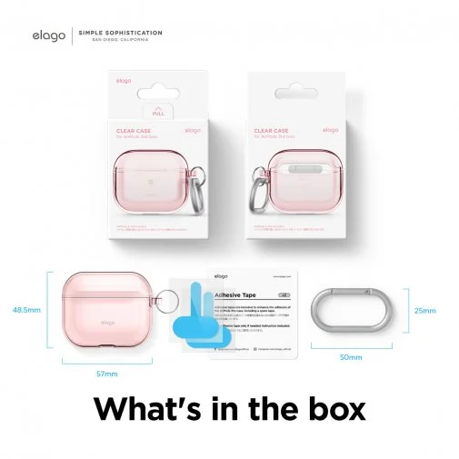 Фото: Чохол Elago для Airpods 3rd Gen - Clear Case Lovely Pink (EAP3CL-HANG-LPK) № 12 | KTC