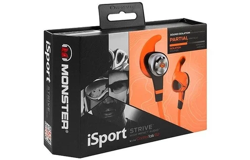 Фото: Гарнітура Monster iSport Strive In-Ear Headphones with Mic оранжева № 11 | KTC