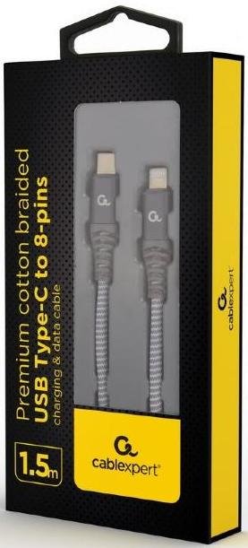Кабель Cablexpert PD Type-C / Lightning 1.5m Black (CC-USB2B-CM8PM-1.5M)